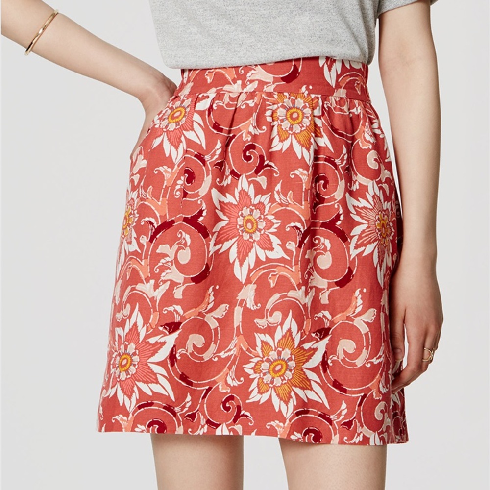 LOFT Fiesta Floral Stroll Skirt